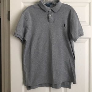 Gray cotton short sleeve polo shirt (item 007)